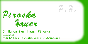piroska hauer business card